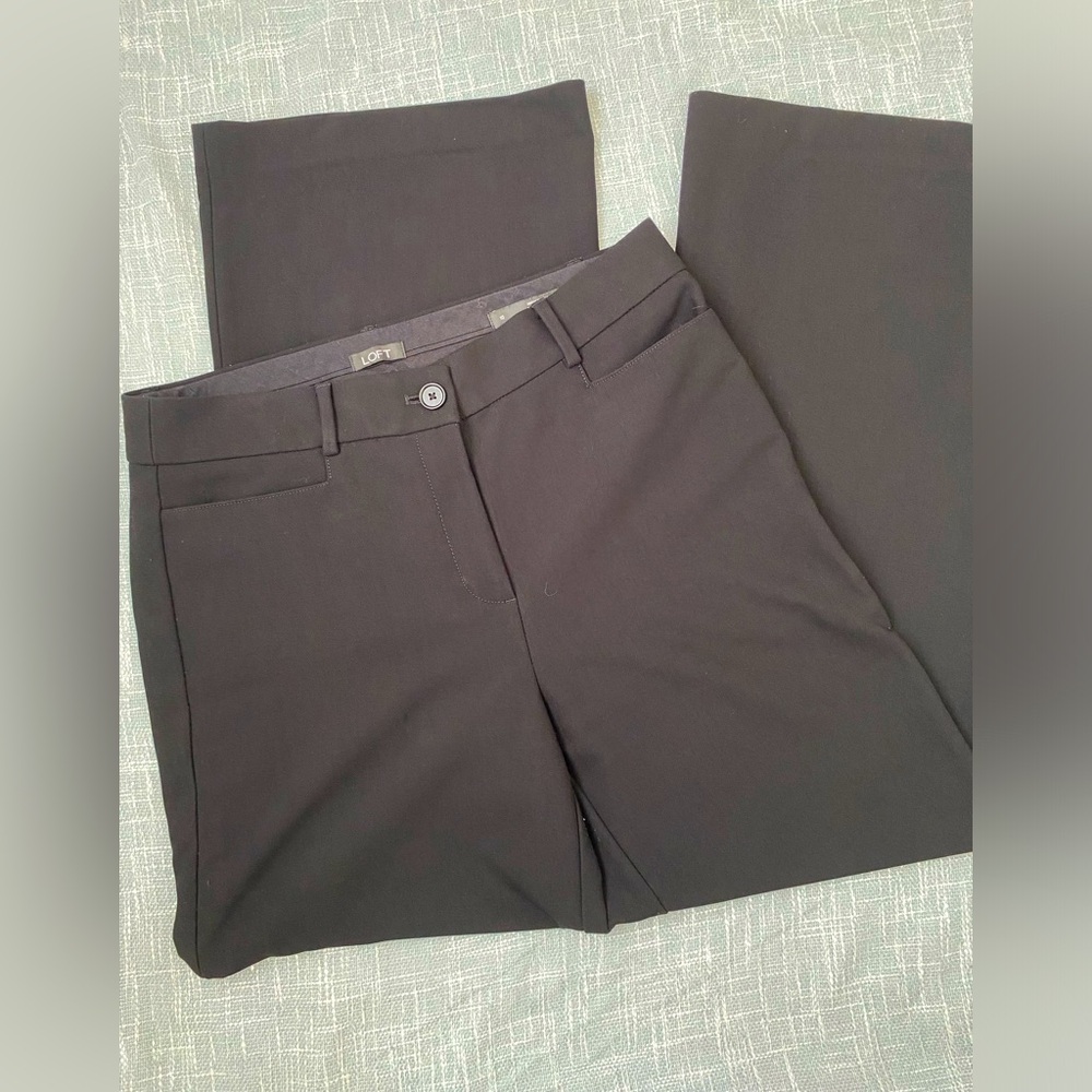 LOFT Black High-Waist Trousers | Size 10